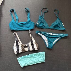 L Space, Rhythm Teal and Black Swimwear from Anthro